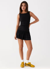 Rhiannon Frill Mini Dress - Black