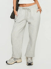 Caspa Dream Fleece Oversized Ankle Cuff Jogger Grey Marle