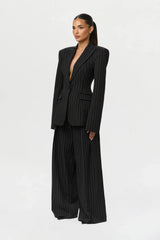 Suiting Pinstripe Wide-Leg Pant