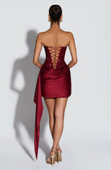 Ebony Mini Dress - Burgundy