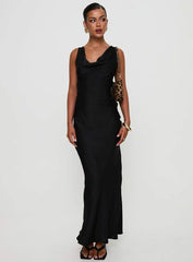 Make Memories Cowl Neck Maxi Dress Black