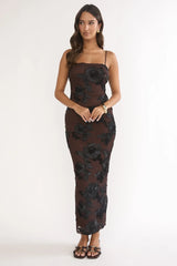 Kaela Cami Maxi Dress Embellished Chocolate