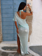 Fiza Maxi Skirt Teal