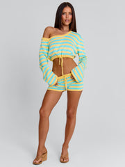 Hattie Top Blue And Yellow Stripe