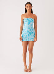Moorey Beaded Mini Dress - Blue