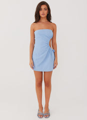 Rosella Linen Mini Dress - Blue