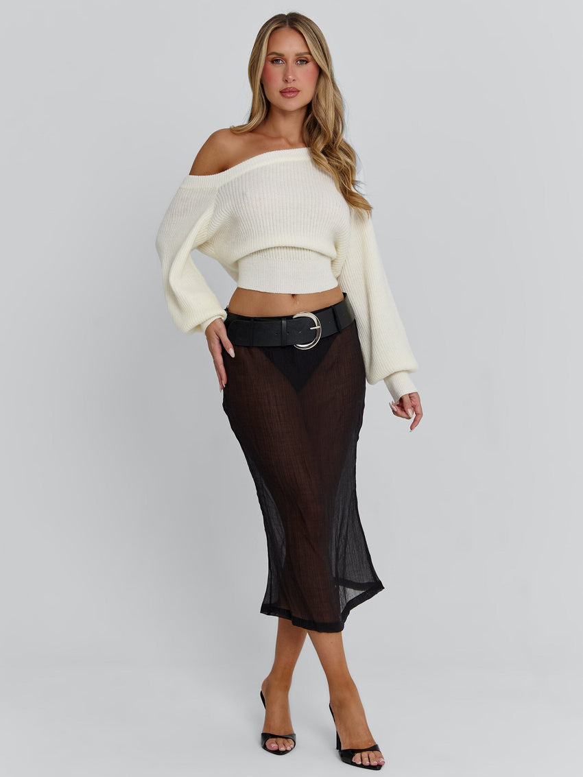 VELANA MIDI SKIRT BLACK