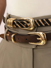 Tiger Print Skinny Belt