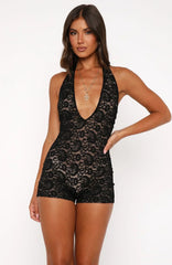 Runway Love Playsuit Black