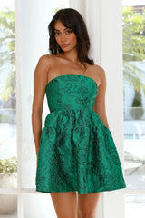 Silhouette Of Dreams Strapless Mini Dress Green