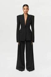 Suiting Pinstripe Wide-Leg Pant