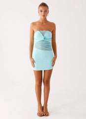 Lita Twist Mini Dress - Turquoise