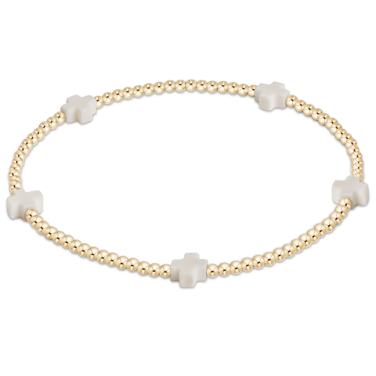 Signature Cross Small 2mm Gold Bracelet