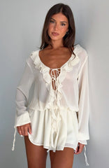 Eternal Energy Long Sleeve Mini Dress Cream