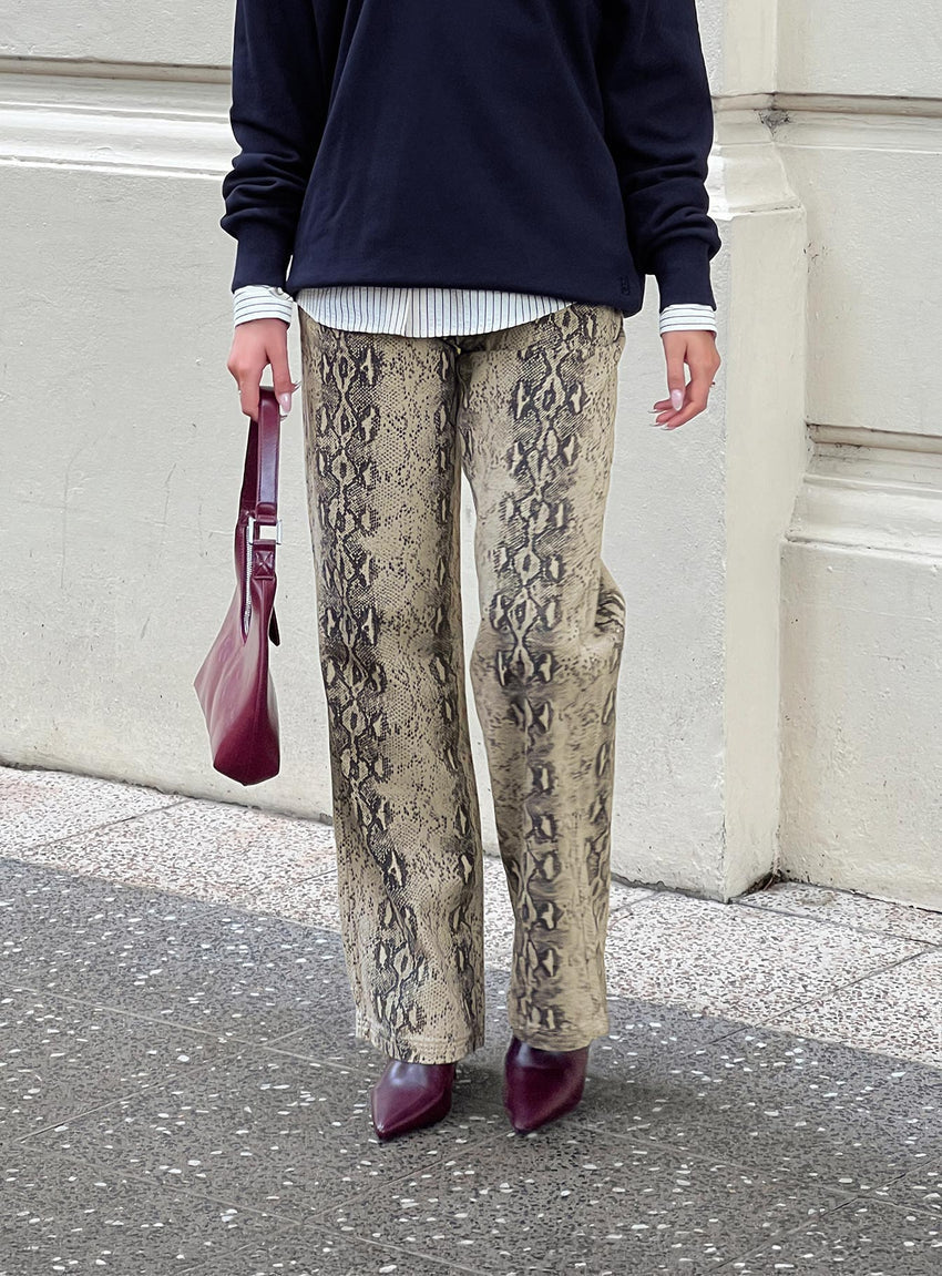 Serpentina Low Rise Straight Leg Jeans Snake