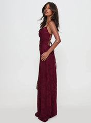 Celena Maxi Dress Burgundy Burnout Petite