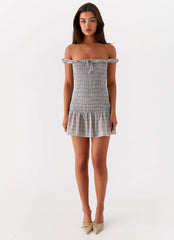Anica Check Mini Dress - Grey Check