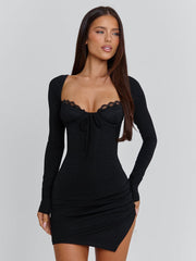 Dionne Long Sleeve Mini Dress Black