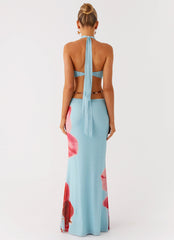 Time To Dance Maxi Dress - Turquoise Bloom