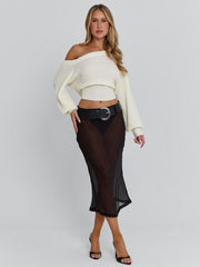 VELANA MIDI SKIRT BLACK